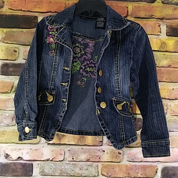 Baby doll Embroidered Denim Jacket 4 - Picture 2 of 7